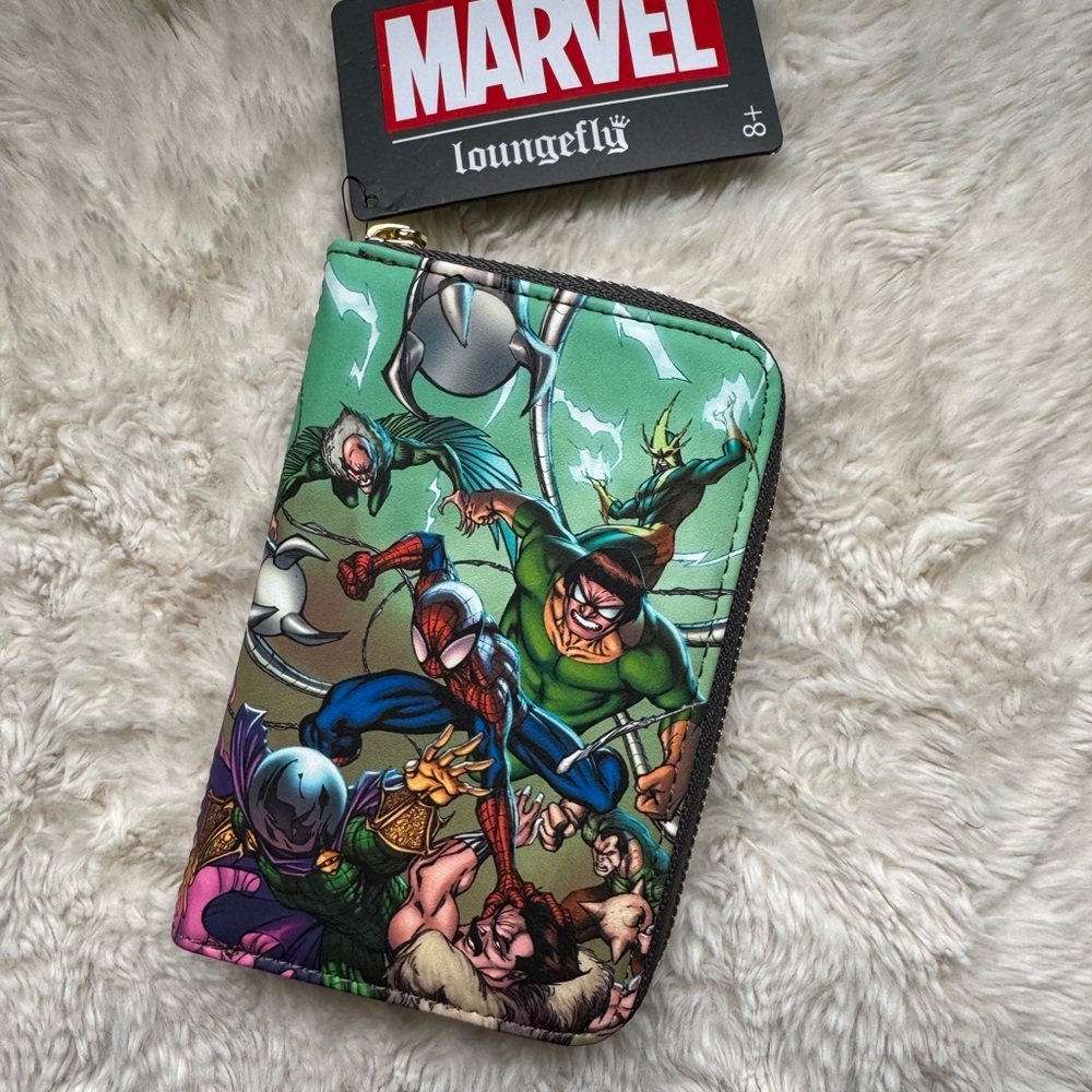 NWT Marvel Loungefly Amazing Spiderman Sinister 6 Comic Wallet